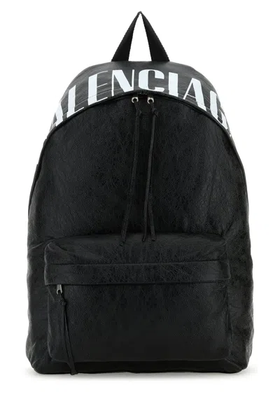 Balenciaga Black Leather Editor Backpack