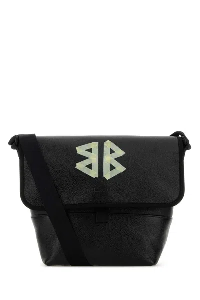 BALENCIAGA BLACK LEATHER EXPLORER CROSSBODY BAG