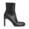 Balenciaga Black Leather Fargo H100 Bootie In Black