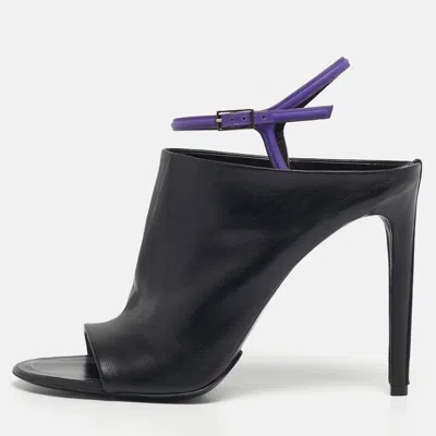 Pre-owned Balenciaga Black Leather Glove Ankle Boots Size 41