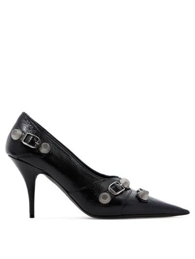 Balenciaga Black Leather Heeled Shoes