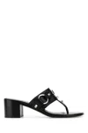 Balenciaga Thong Sandals Block Heel In Black