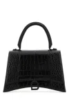 Balenciaga Hourglass Crocodile Embossed Shoulder Bag