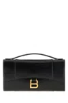 Balenciaga Hourglass Clutch With Handle In Black