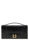 Balenciaga Women Horglss Poch Leather Handbag In Black