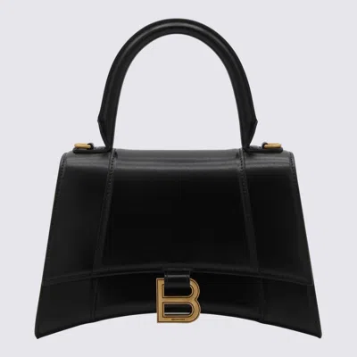 Balenciaga Black Leather Hourglass S Top Handle Bag