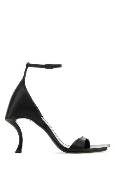 Balenciaga Black Leather Hourglass Sandals