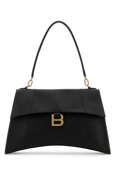 BALENCIAGA BALENCIAGA BLACK LEATHER HOURGLASS SHOULDER BAG