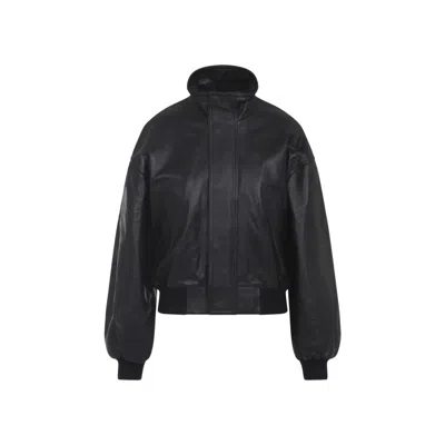 Balenciaga Women Leather Blouson In Black