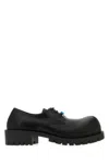 Balenciaga Black Leather Derby Hummer Lace Up Shoes In Black