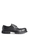 Balenciaga Black Truck Leather Derby Shoes In Black