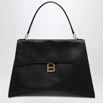 Balenciaga Black Leather Large Hourglass Soft Handbag
