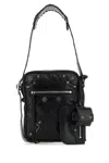 Balenciaga Black Leather Le Cagole Men Crossbody Bag In 1000