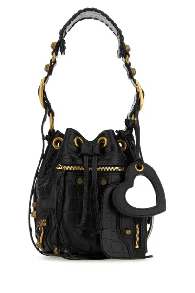 BALENCIAGA BALENCIAGA BLACK LEATHER LE CAGOLE XS BUCKET BAG
