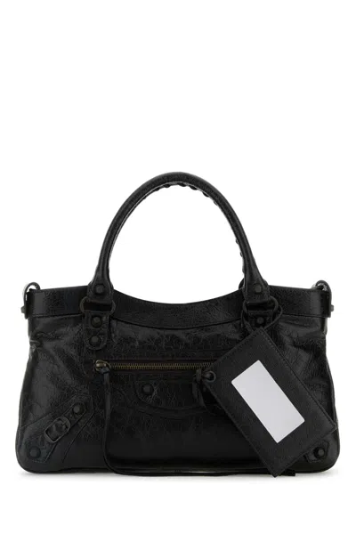 Balenciaga Black Leather Le City First Handbag