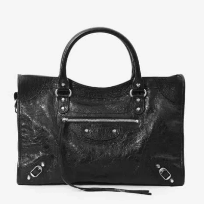 Balenciaga Black Leather Le City Medium Top Handle Bag