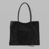 Balenciaga Black Leather Medium Le City Shopping Bag In Black