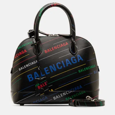 Pre-owned Balenciaga Black Leather Leather Ville Top Handle Satchel Bag