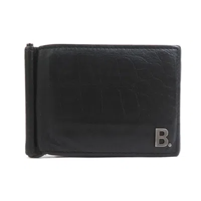 Pre-owned Balenciaga Black Leather Long Bill Wallet (bi-fold) ()