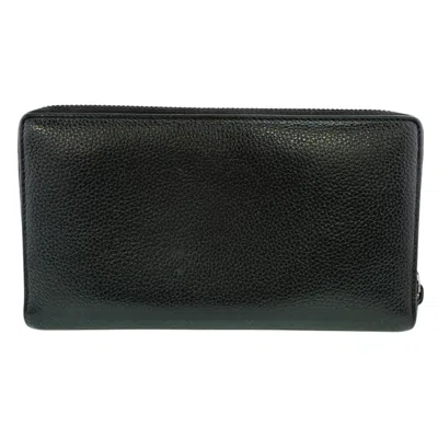 Pre-owned Balenciaga Black Leather Long Wallet (bi-fold) ()