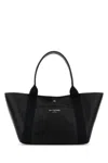 Balenciaga Black Leather Medium Biarritz Shopping Bag In Black