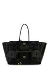 Balenciaga Women Black Leather Medium Carry All Bel Air Shopping Bag