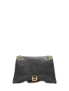 Balenciaga Black Leather Medium Crush Shoulder Bag
