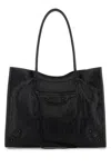 Balenciaga Black Leather Medium Le City Shopping Bag In Black