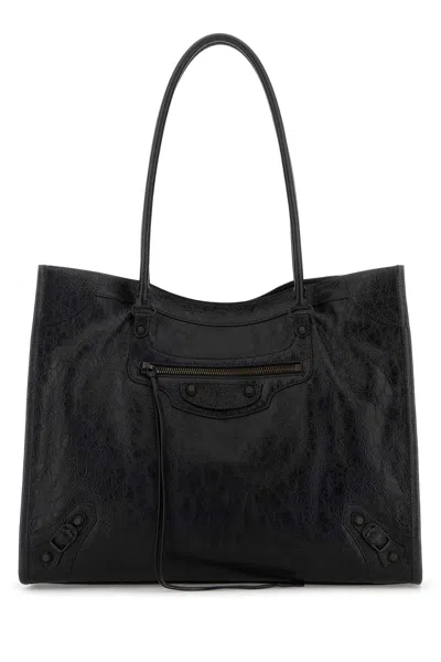 BALENCIAGA BLACK LEATHER MEDIUM LE CITY SHOPPING BAG