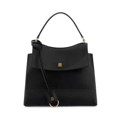 Balenciaga Medium Nano Leather Shoulder Bag In Black