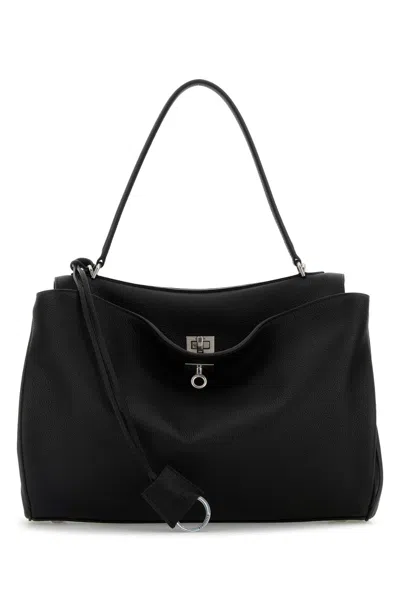 Balenciaga Black Leather Medium Rodeo Handbag