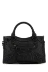Balenciaga Black Leather Mini Le City Handbag In Black