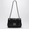 Balenciaga Monaco Mini Bb Leather Shoulder Bag In Black