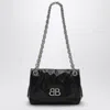 Balenciaga Monaco Mini Bb Leather Shoulder Bag In Black