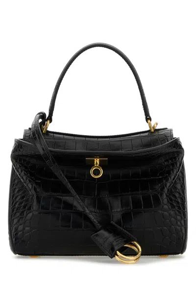 Balenciaga Women Black Leather Mini Rodeo Handbag