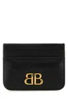 Balenciaga Black Leather Monaco Card Holder