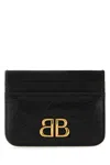 Balenciaga Black Leather Monaco Card Holder