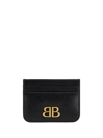 Balenciaga Black Leather Monaco Card Holder