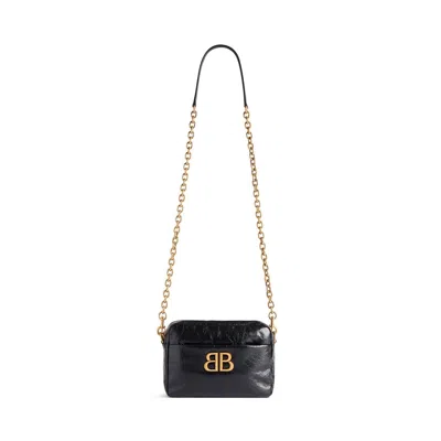 BALENCIAGA BALENCIAGA BLACK LEATHER MONACO XS CROSSBODY BAG