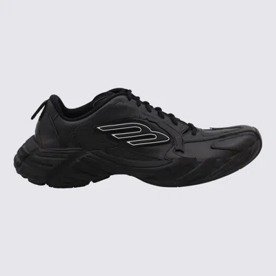 BALENCIAGA BLACK LEATHER MONDAY SNEAKERS