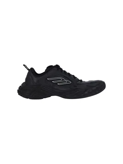 Balenciaga Black Leather Monday Sneakers