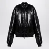Balenciaga Ostrich-effect Bomber Jacket In Black