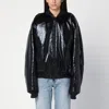 Balenciaga Ostrich-effect Bomber Jacket In Black