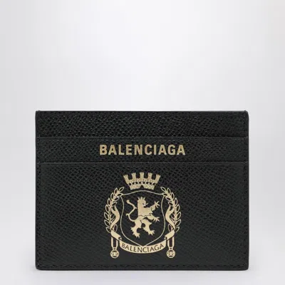 Balenciaga Black Leather Passport Holder Men