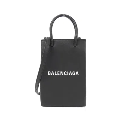 Pre-owned Balenciaga Black Leather Phone Wallet ()