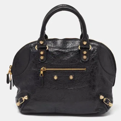 Pre-owned Balenciaga Black Leather Rgh Bowler Bag
