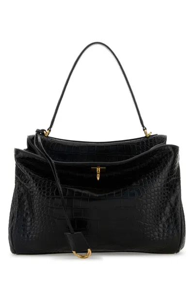 Balenciaga Women Black Leather Rodeo Handbag