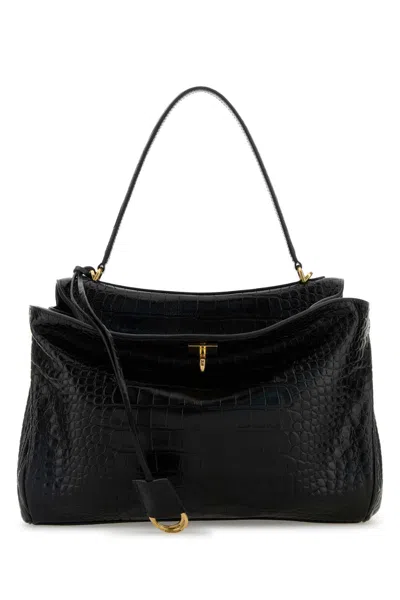 Balenciaga Women Black Leather Rodeo Handbag