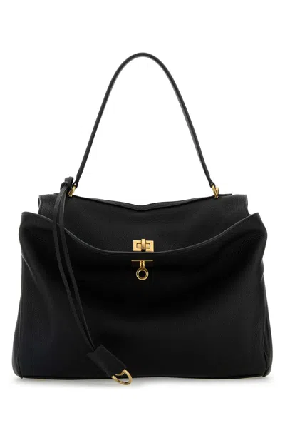 Balenciaga Black Leather Rodeo Handbag
