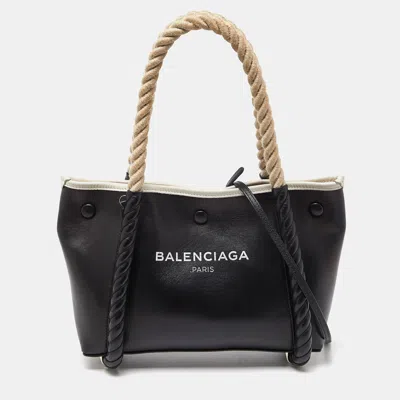 Pre-owned Balenciaga Black Leather Rope Tote